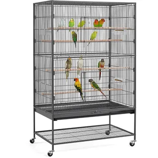 Yaheetech Vogelkäfig Vogelvoliere 56 x 93 x 153 cm schwarz