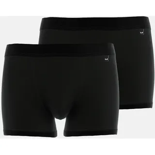 GÖTZBURG Boxershorts "X-lastic" 2er-Pack, basic, elastischer Bund, eng, weich, elastisch, Baumwollmix, schwarz, dunkel, uni