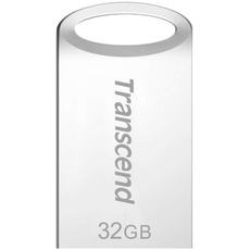 Transcend 32GB kleiner und kompakter USB-Stick 3.1 Gen 1 (für den Schlüsselanhänger) JetFlash silber TS32GJF710S (umweltfreundliche Verpackung)
