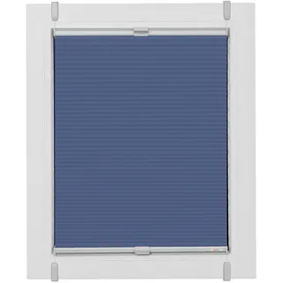 sunlines Plissee verdunkelnd energiesparend ohne Bohren verspannt verspannt mit Simply-Fix Klemmträger, Wabenplissee, nach Maß, blau