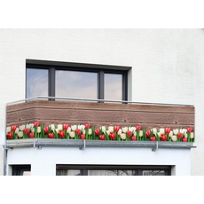 Bild Balkonsichtschutz 85 x 500 cm bunt/weiß