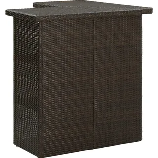 vidaXL 8-tlg. Gartenbar-Set mit Kissen Poly Rattan Braun - Braun
