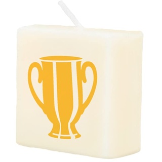 PD-Party 7040057 Geburtstag dekorative Wachs kerze | Wax Candle - Trophäe, Cremefarben/Schwarz, 4cm Länge x 4cm Breite x 2cm Höhe