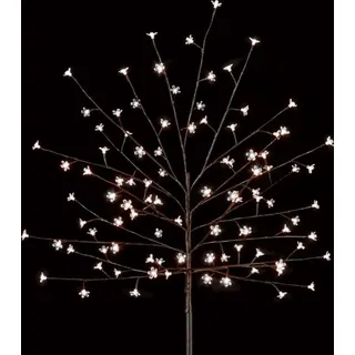 96 LED Kirsche Baum 150cm Hoch Weiß Christbaum Batteriebetrieben