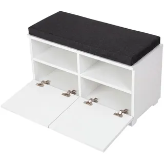 [en.casa] Brande 80 x 42 x 35 cm gepolstert / Schwarz