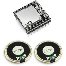 KeeYees Mini MP3 Player DFPlayer Modul mit Metallgehäuse Runde Lautsprecher 2W 8Ohm für DIY Kompatibel mit für Arduino