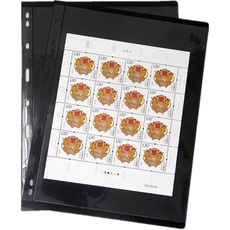 MUROAD Stempelseiten für Briefmarkenalbum, Ordner, 10 Blatt, 1S Seiten für Briefmarkenseiten, Sammler, Profi-Packung (1 Reihe)