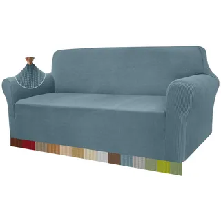 Granbest High Stretch Sofabezug Moderne Sofaüberwurf Jacquard Elastische Sofahusse für Wohnzimmer Protector für Hunde Haustiere (3 Sitzer, Hellblau)