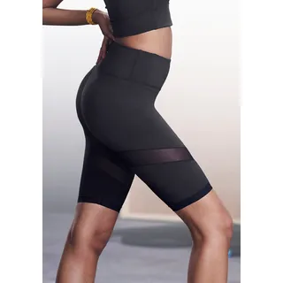 Radlerhose LASCANA ACTIVE, Damen, Gr. XS (32/34), N-Gr, schwarz, Trikot, Obermaterial: 75% Polyester, 25% Elasthan. Netz: 90% Polyester, 10% Elasthan, unifarben, figurbetont kurz, Hosen Radlerhose, mit modischen Mesh-Einsätzen, Topseller