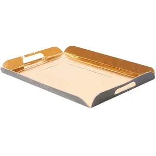Tabletts Mit Henkeln 19X28 Cm Gold/Schwarz Karton - 100 Un.