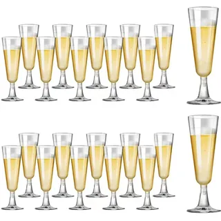 22 Stück 160ml Sektgläser,Mehrweg Champagnergläser,Hochwertig Sektflöten,Sektkelch für Geburtstag Party,Transparentes Sektglas,Klares Sektglas,für Sektempfang,Hochzeit,Geburtstag,Picknick,Party