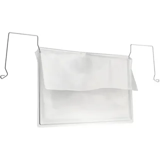 100 Drahtbügeltaschen für DIN A5, Breitseite offen, mit Klappe, Weich-PVC, transparent