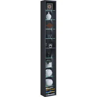 VCM Rasato XL Standregal 21 x 14,4 x 151,6 cm Schwarz
