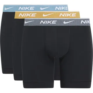 Nike Boxershorts Brief 3PK Unterwäsche, Blk-DNM TRQ./Inf Gld/Ant Move WB, S Herren