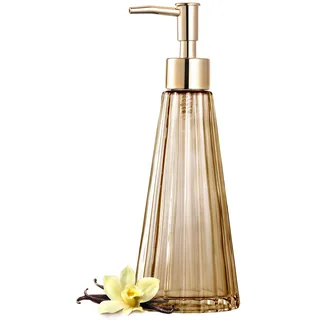 EMPO Vintage Elegant Glas Seifenspender Flüssigseife Desinfektionsmittel Shampoo Flasche mit Pumpe Rustikal Bauernhaus Dekor Hand Seifenspender Badezimmer Zubehör (Braun)