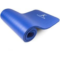 ProsourceFit Extra Thick Yoga and Pilates Mat 1⁄2” (13mm) or 1" (25mm), 71-inch Long High Density Exercise Mat with Comfort Foam and Carrying Strap, Blue