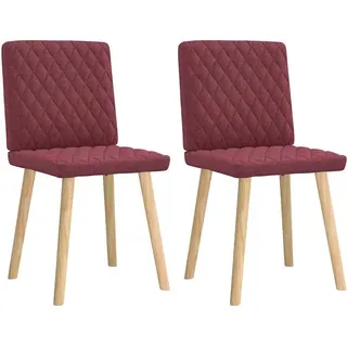 vidaXL Esszimmerstühle 2 Stk. Weinrot Stoff - Rot