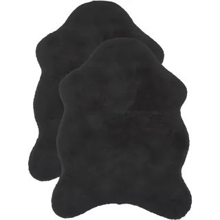 ASTRA Fellteppich »Elda, Kunstfell« rechteckig 13 mm Höhe Dekofell im 2 er Set, kuschelweich, Wohnzimmer, Kinderzimmer, schwarz