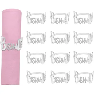 Serviettenringe - 12 Stück Bismillah Letter Metall Serviettenring Set Alphabet Serviettenschnallen Halter Tischdekoration für Hochzeit, Party Deko, Ramadan, Bankett