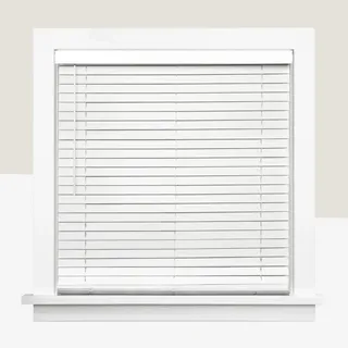 CHICOLOGY Jalousien aus Kunstholz, Holzjalousien, Fenstervorhänge, Jalousien und Schattierungen, Fensterblenden für Zuhause, Holzjalousien, 68,6 cm B x 152,4 cm H, Basic Weiß