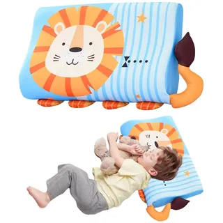 YANGUN Schlummerkids Kissen, 45X27cm Calmly Kinderkissen, kopfkissen Kinder, Ergonomisches KissenKinder, Atmungsaktives Kinder Bett Kissen für Besserenund Gesünderen(Löwe)