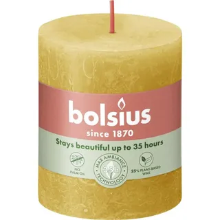 Bolsius Rustiko Shine Stumpenkerze 8 cm gelb