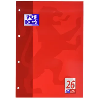 Oxford 100050351 Schulblock A4, 50 Blatt, 90 g/qm, 4-fach Lochung