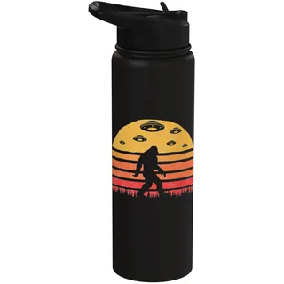 Bigfoot UFO Abduction - Vintage BELIEVE Retro Stainless Steel Insulated Water Bottle