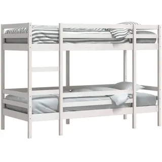 vidaXL Etagenbett Weiß 75x190 cm Massivholz Kiefer - Weiß