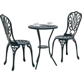vidaXL 3-tlg. Garten-Bistro-Set Grün Aluminiumguss