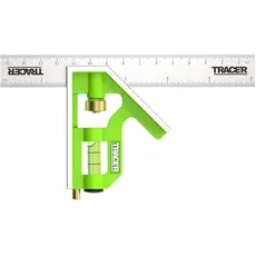 TRACER Kombinationswinkel, 150 mm, 45/90 Grad Messwerkzeug mit eingebauter Wasserwaage und Anreißwerkzeug, metrische und imperiale Skalen