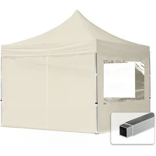 Faltpavillon Economy 3 x 3 m inkl. 4 Seitenteile creme 59004