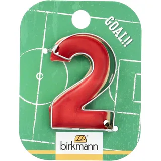 Birkmann, Ausstechform Zahl 2, 4,5 cm, auf Card Board, passend zur EM, mit polierter Naht