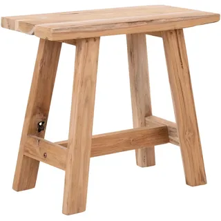 Mid.you Hocker , Teakfarben , Holz , Teakholz , massiv , Holz , rechteckig , 50x45x25 cm , Wohnzimmer, Sessel, Hocker & Hockerbänke, Sitzhocker