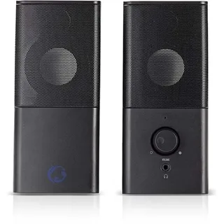 Nedis Gaming-Lautsprecher - USB - 2.0-6W - 3,5-mm-Klinke - PC - Notebook - 1.20 m - ABS - Schwarz/Silber