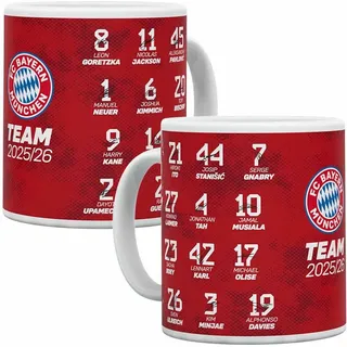 FC Bayern München Tasse Unterschriften 2025/2026 - Weiß