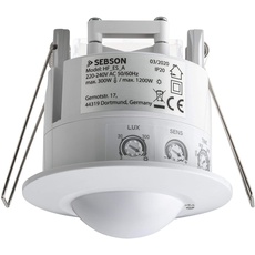 SEBSON® Bewegungsmelder Innen, Unterputz, HF Sensor LED geeignet, Decken Montage programmierbar, Bewegungssensor 2-16m/ 360°,3-Draht