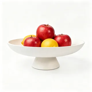 BEYLAB Minimalistische Betonschale mit Fuß – Moderne Obstschale & Deko-Schale, Elegante Schlüsselschale für den Flur, Centerpiece Tischdeko Wohnzimmer, Einweihungsgeschenk (Ø 29,5 cm Weiß)