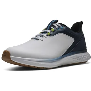 Footjoy FJ Pulse Golfschuh für Herren, Weiß/Gum/Marineblau, Größe 43