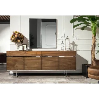 Sideboard + Spiegel aus Edelstahl Kommode Stauraum Praktisch Lowboard