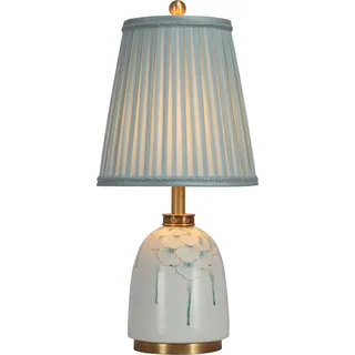 Fine Asianliving Chinesische Tischlampe Porzellan mit Lampenschirm E27 Orientalische Tischleuchte Keramik Nachttischlampen Schlafzimmer Wohnzimmer
