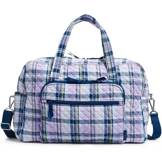 Vera Bradley Damen Weekender Reisetasche, Amethyst-kariert, recycelte Baumwolle