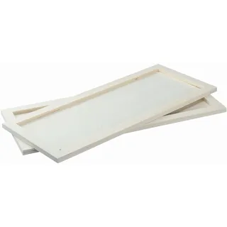 Ideen mit Herz | Deko-Tabletts | Rahmen | Holz, rechteckig | 43cm x 18cm x 1cm | Natur | 2 Stück