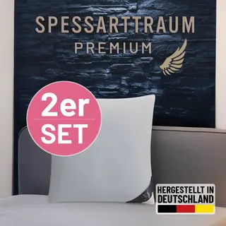 SPESSARTTRAUM Gänsedaunenkopfkissen Premium 80 x 80 cm Weiß