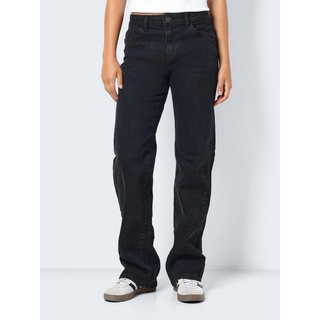 Noisy May Straight-Jeans »NMYOLANDA NW WIDE JEANS BLACK NOOS«, schwarz