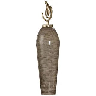 GILDE Deko Objekt Skulptur XXL Stripes aus Metall mit emaillierter Oberfläche - Accessoire Dekoration Wohnzimmer - Geschenk für Frauen - Braun Höhe 66 cm