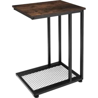 tectake Beistelltisch Eton,48 x 35 x 66 cm,Industrial Holz dunkel, rustikal , Beton Optik , 35x66x48 cm , Wohnzimmer, Wohnzimmertische, Beistelltische