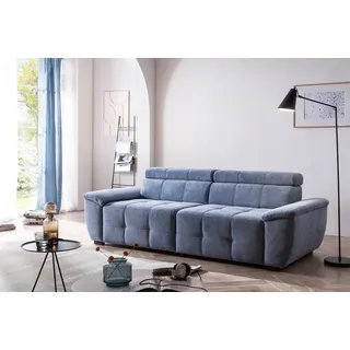 exxpo - sofa fashion Big-Sofa "Exxpo MAVERICK, weicher Bezugstoff, hoher Sitzkomfort, Breite 240cm" inkl. verstellbare Kopfstützen, aufwendige Detailverarbeitung, denim