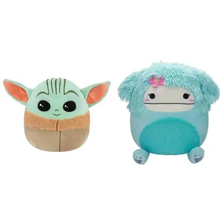 Squishmallows SQK0006 - Grogu 25 cm, offizielles Kelly Toys Plüsch, superweiches Kuscheltier & SQCR02404 - Joelle der türkise Bigfoot 30 cm, offizielles Kelly Toys Plüsch, superweiches Kuscheltier