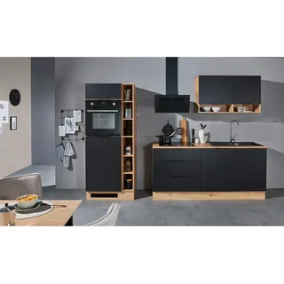 BASIC by Balculina Küchenzeile BASIC BY BALCULINA 270 cm Schwarz Eiche Artisan